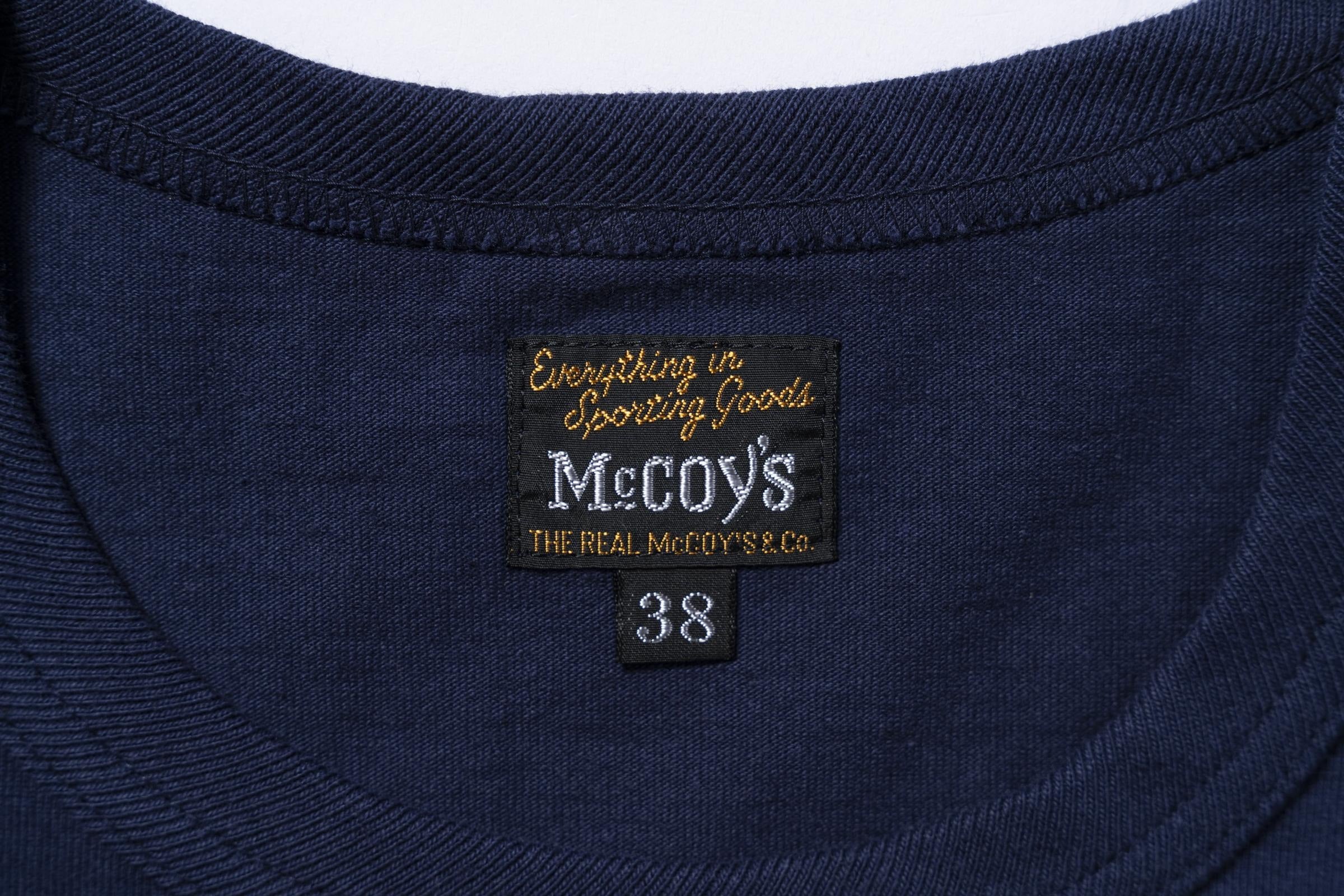 MC24003 THE REAL McCOY'S LOGO TEE L/S - NAVY