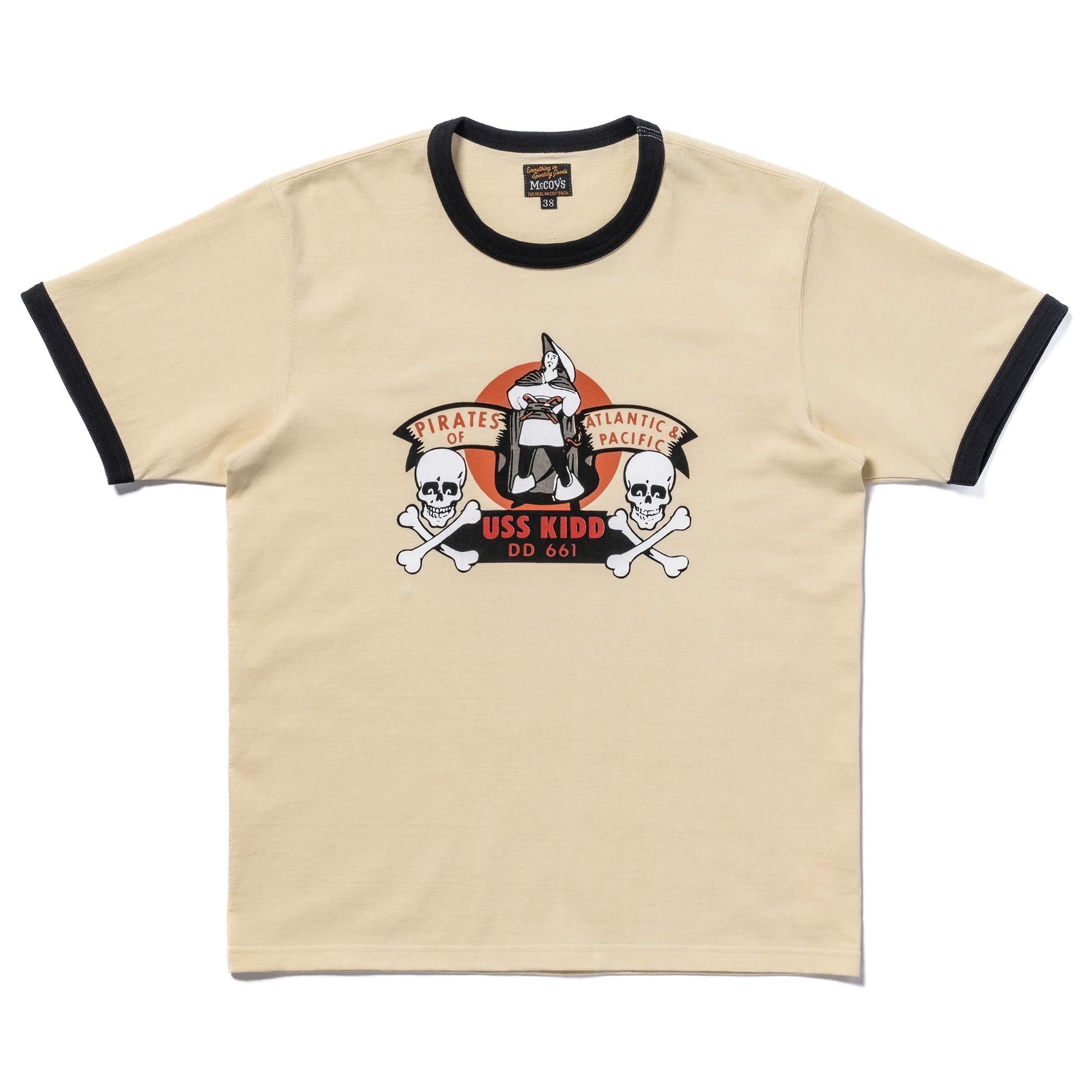 MC25005 MILITARY TEE / USS KIDD - ECRU/BLACK