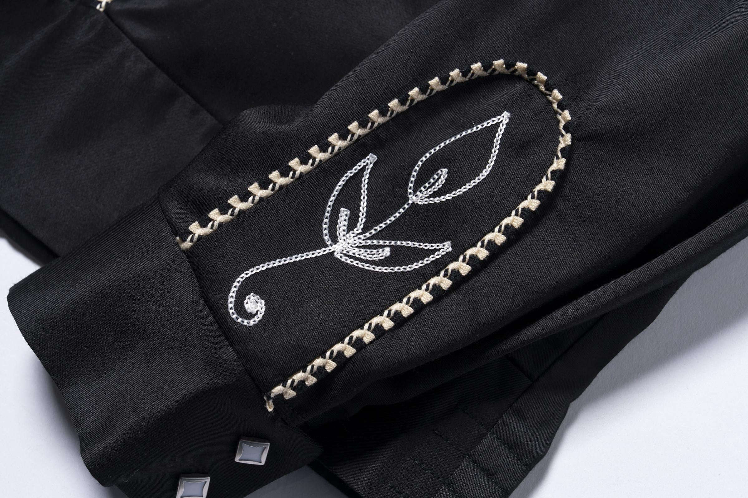 MJ25009 EMBROIDERED RAYON WESTERN JACKET - BLACK
