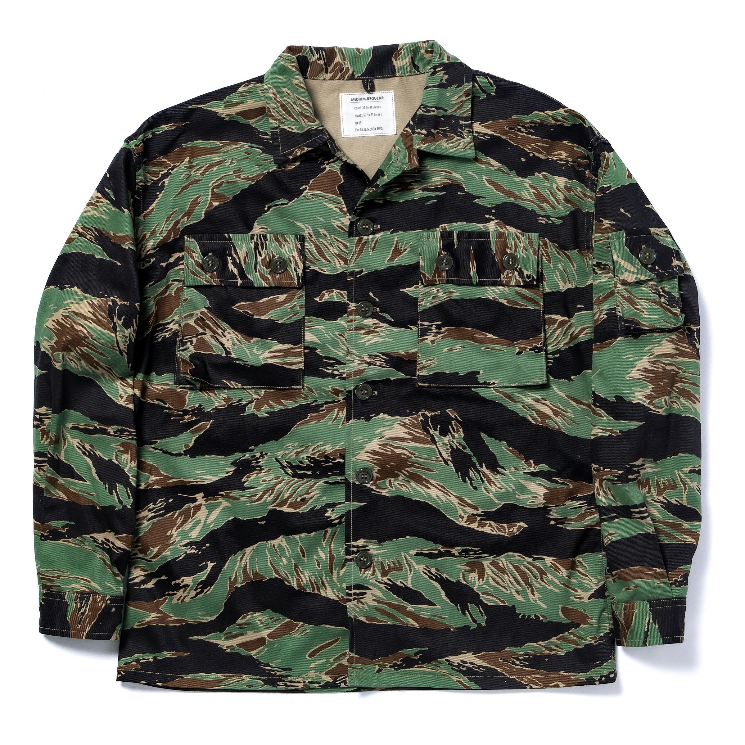 MJ26002 TIGER CAMOUFLAGE SHIRT / JOHN WAYNE - GREEN