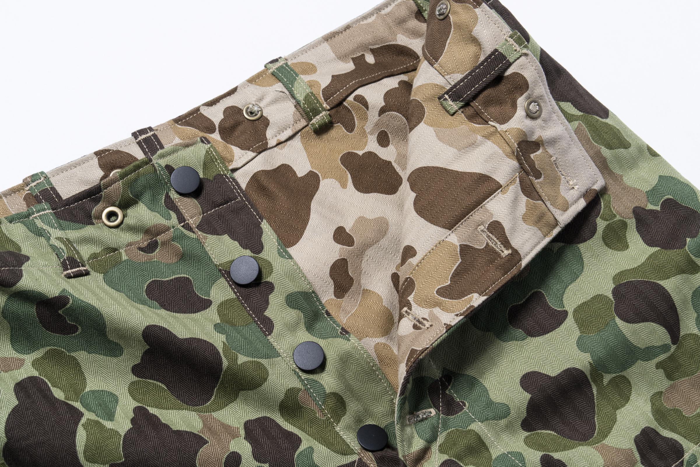 MP26001 P1944 REVERSIBLE FROGSKIN CAMOUFLAGE TROUSERS - GREEN