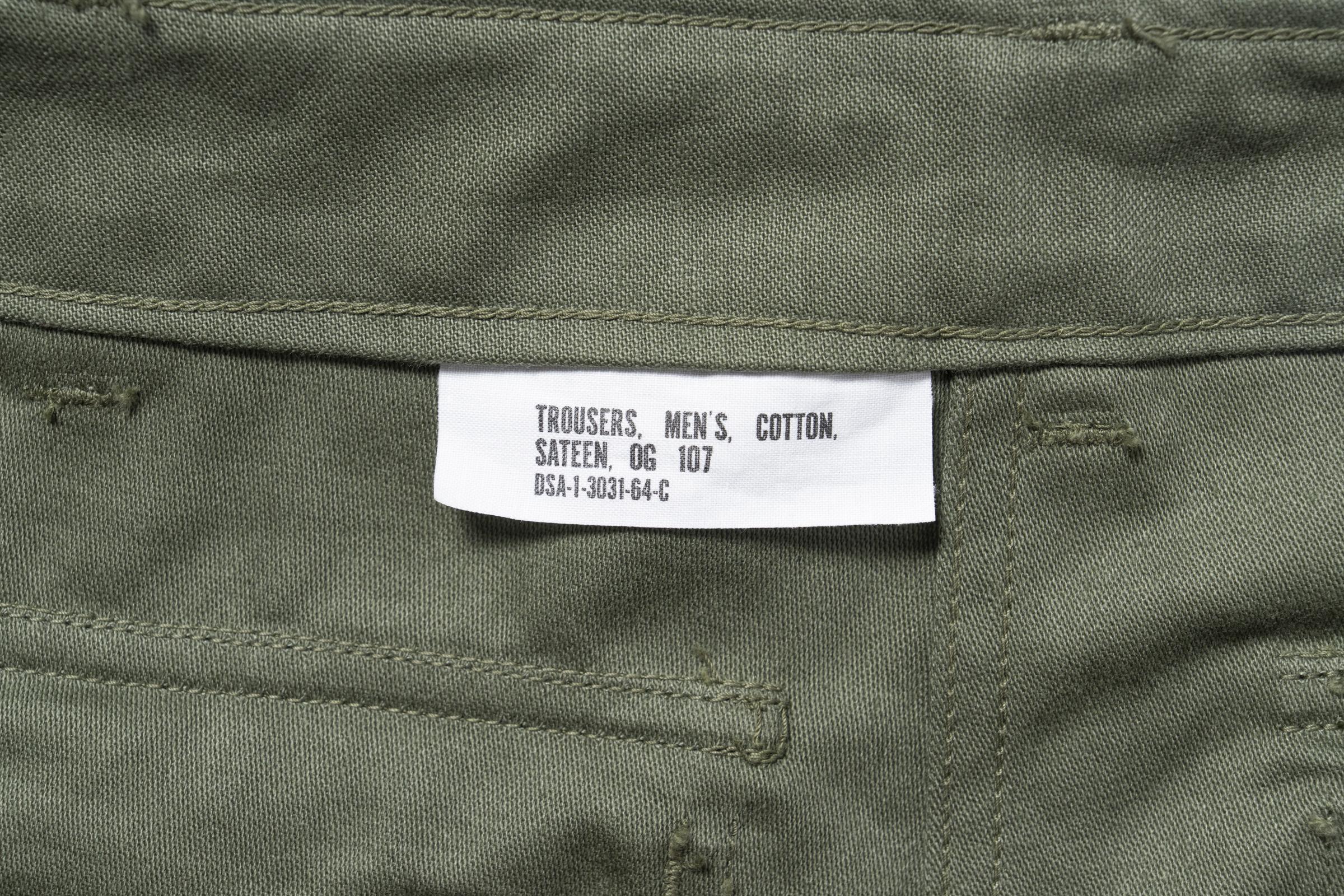 MP26005 TROUSERS, MEN'S, COTTON SATEEN, OG-107 - OLIVE