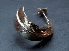 O-007L Feather pierced earring L