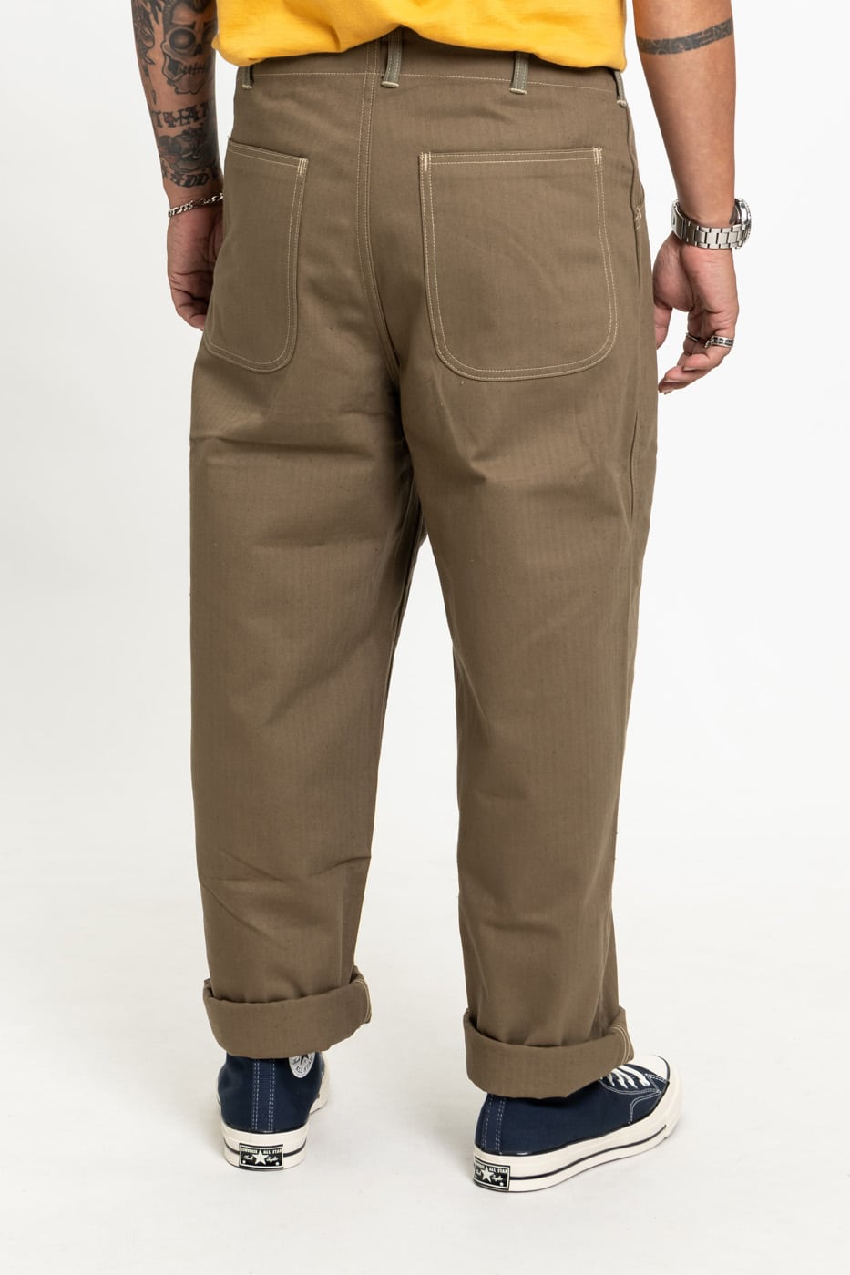 1213 MILITARY HERRINGBONE UTILITY PANTS - OD GREEN