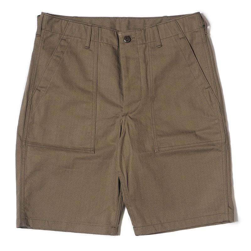 1218 MILITARY HERRINGBONE SHORTS - OD GREEN