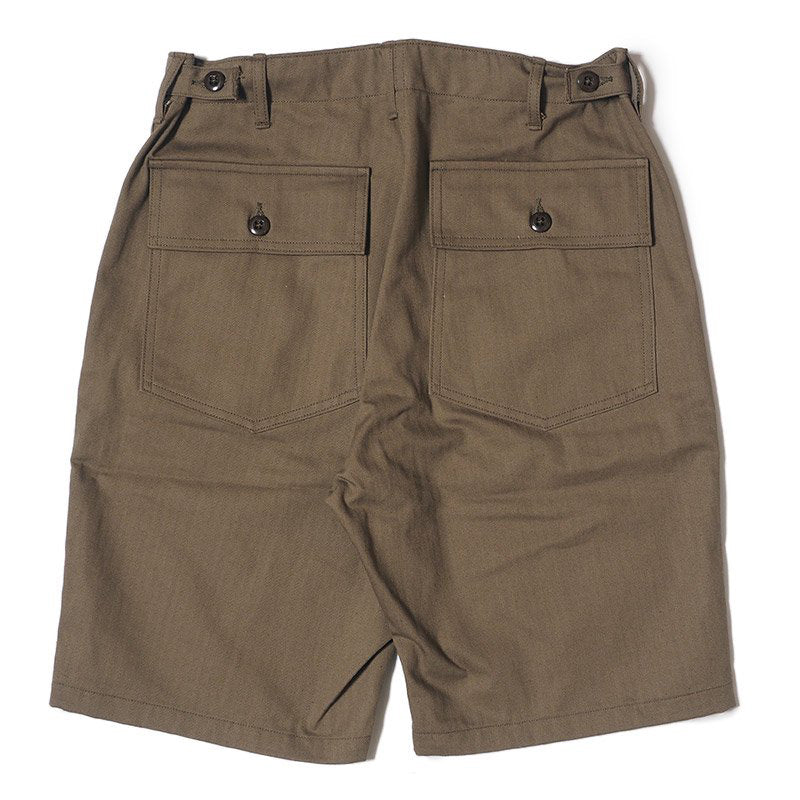 1218 MILITARY HERRINGBONE SHORTS - OD GREEN