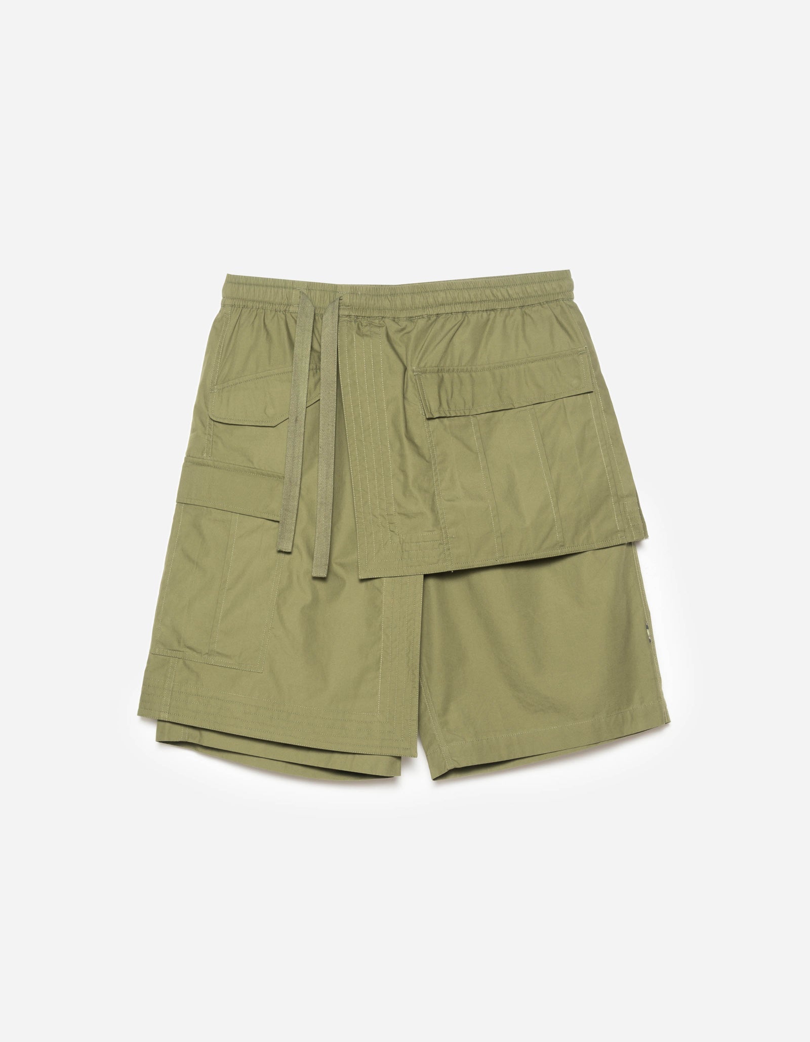 6056 Asym Hakama Shorts - OLIVE OG-107F