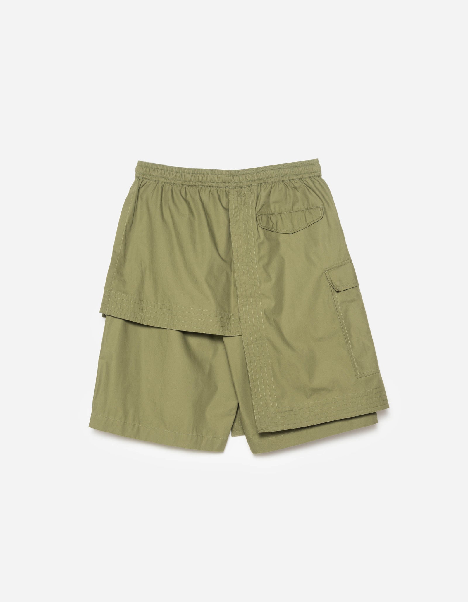6056 Asym Hakama Shorts - OLIVE OG-107F