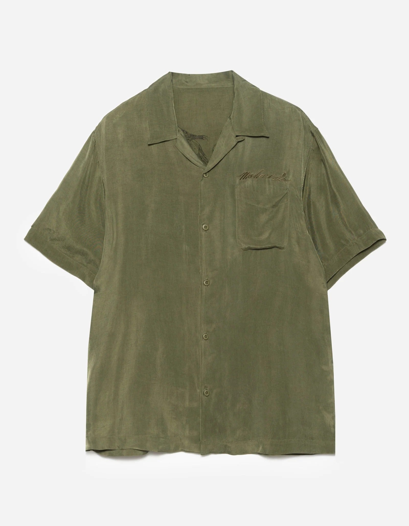 6098 TIGER DRAGON CAMP COLLAR SHIRT - OLIVE