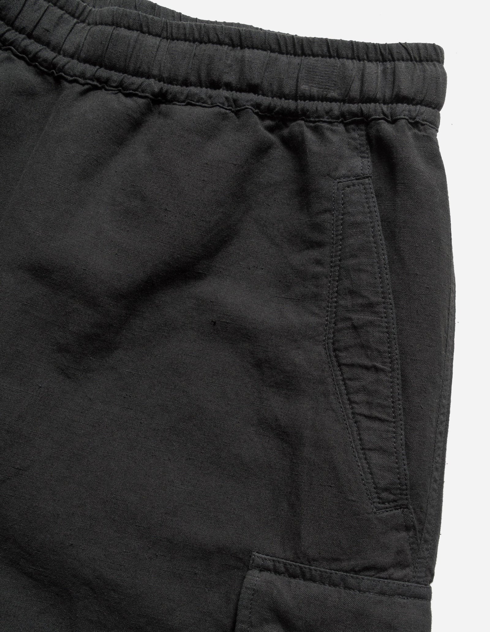 6082 HEMP CARGO ASYM TRACK SHORTS - BLACK