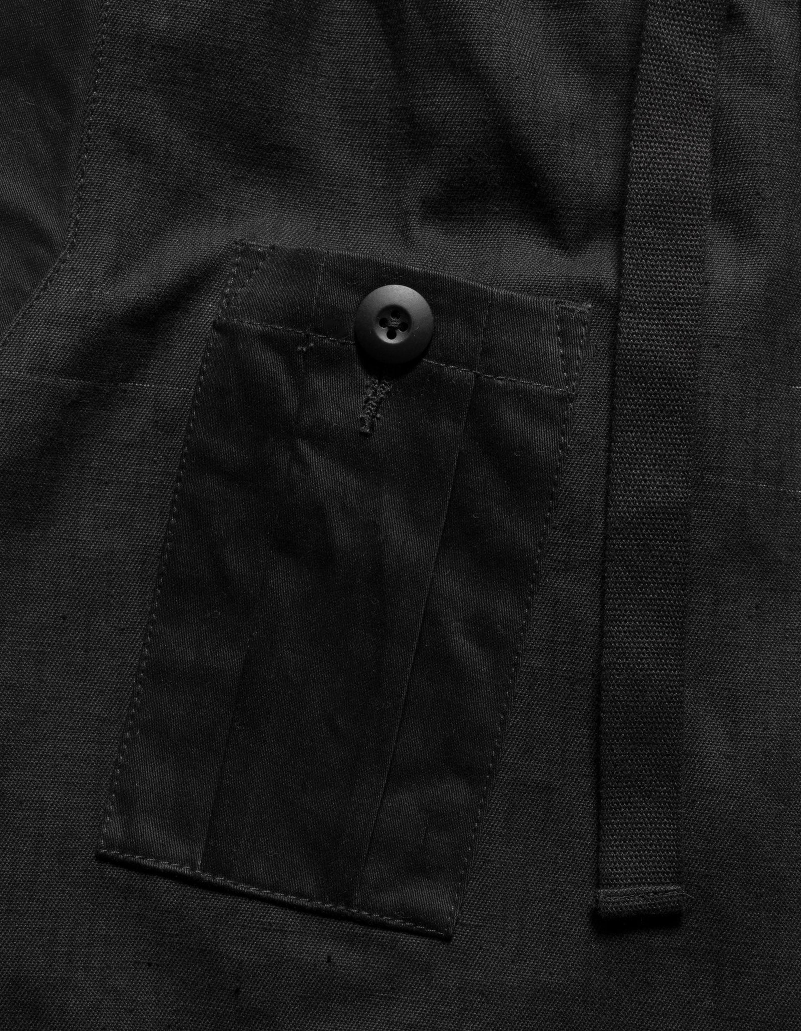 6087 UPCYCLED LOOSE CARGO TRACK PANTS - BLACK