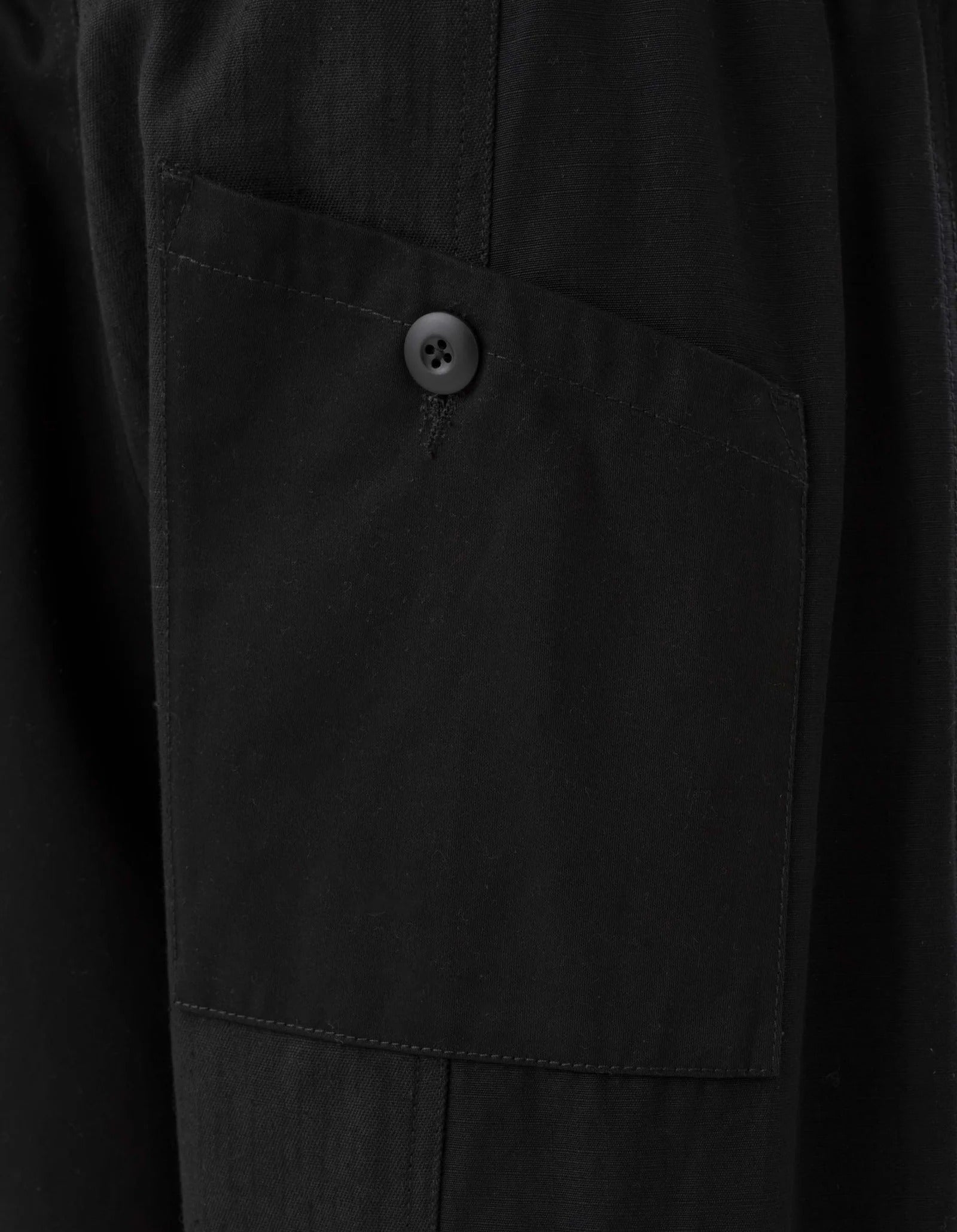 6087 UPCYCLED LOOSE CARGO TRACK PANTS - BLACK
