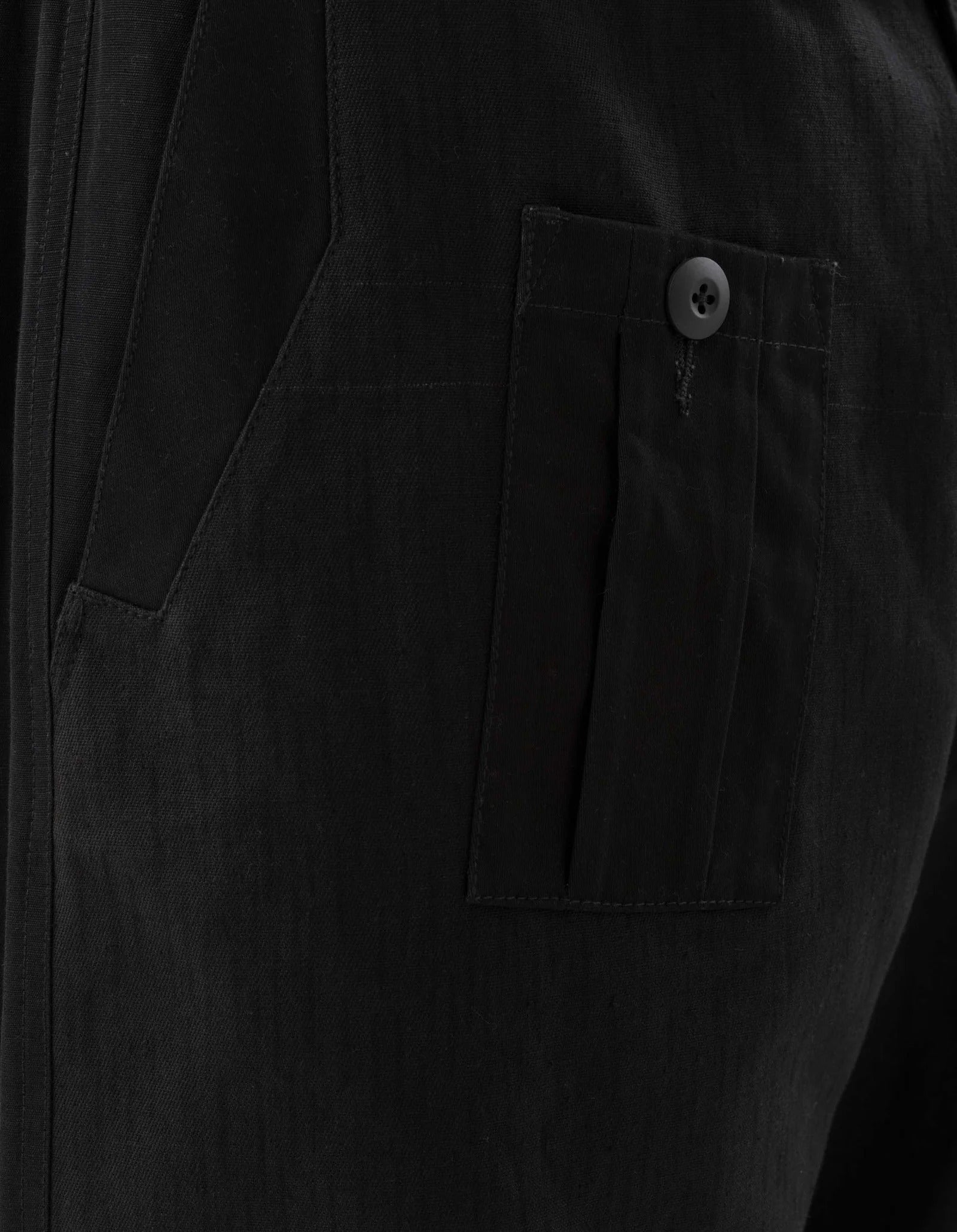6087 UPCYCLED LOOSE CARGO TRACK PANTS - BLACK