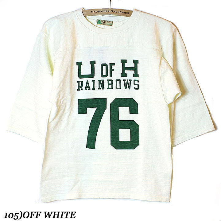 SS69441 RAINBOWS SLUB YARN FOOTBALL TEE - OFF WHITE