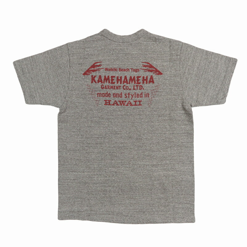SS79716 SLUB YARN T-SHIRT KAMEHAMEHA LOGO - H.GRAY