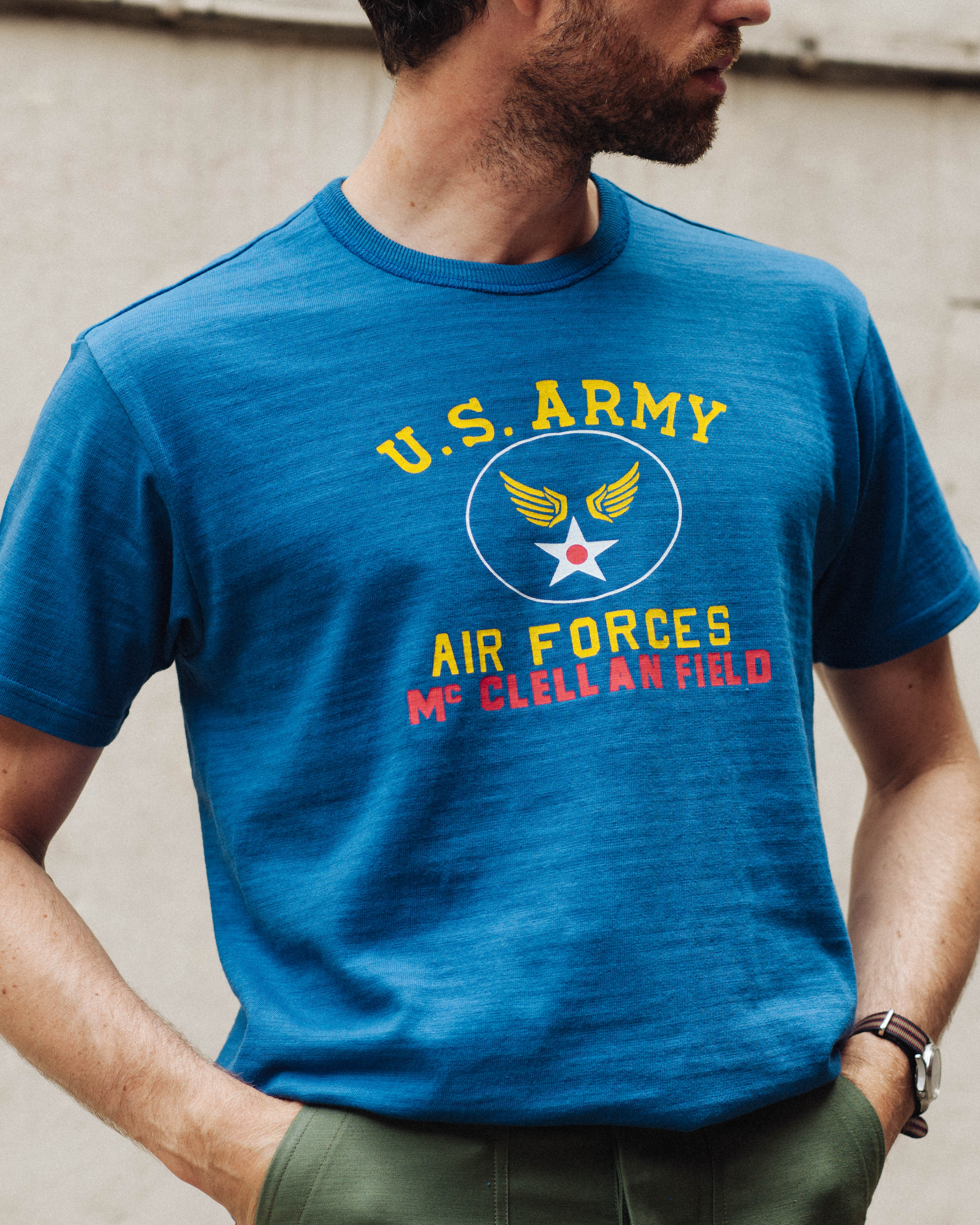 AMERICAN ATHLETIC TEE / USAAF MCCLELLAN FIELD - BLUE